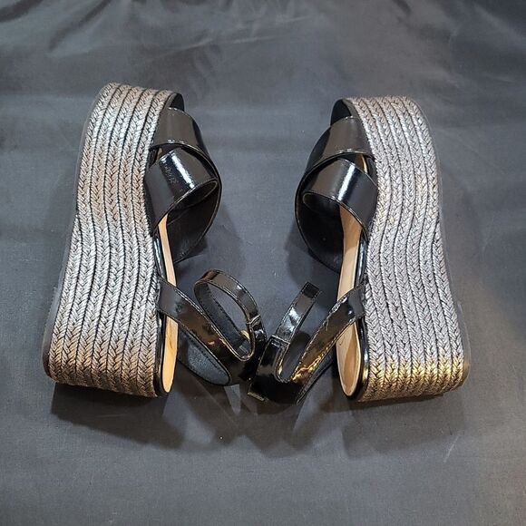 BKS CRISS-CROSS ESPADRILLE WEDGE PLATFORM SANDAL - Picture 14 of 15